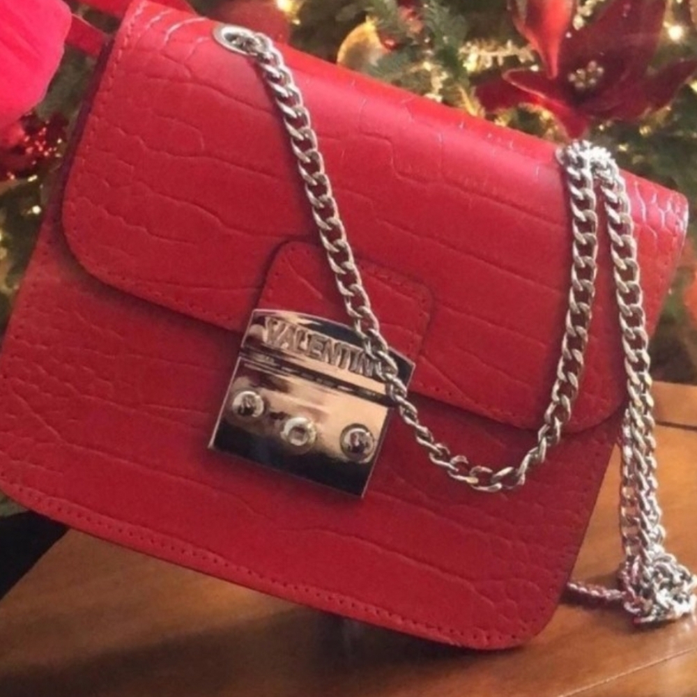 Valentino Red Chain Shoulder Bag
